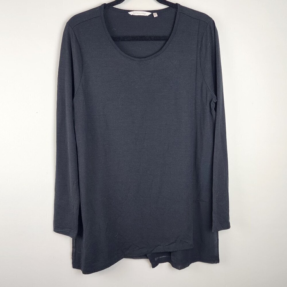 Soft Surroundings black long sleeve tunic sz L women